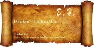 Dicker Hajnalka névjegykártya